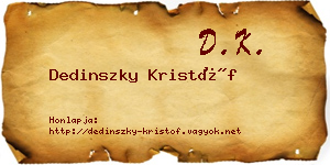 Dedinszky Kristóf névjegykártya