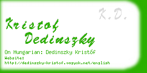 kristof dedinszky business card