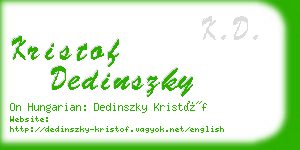 kristof dedinszky business card